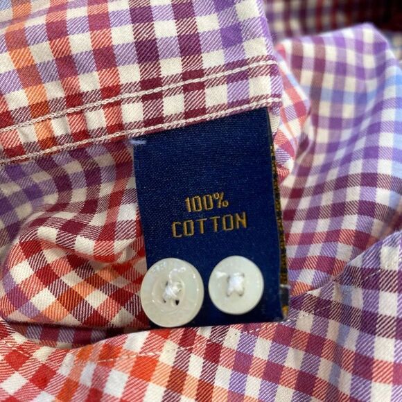 Henry Jacobson XL Pastel Check Button Down Dress Shirt Purple Pink Blue White - Picture 10 of 10